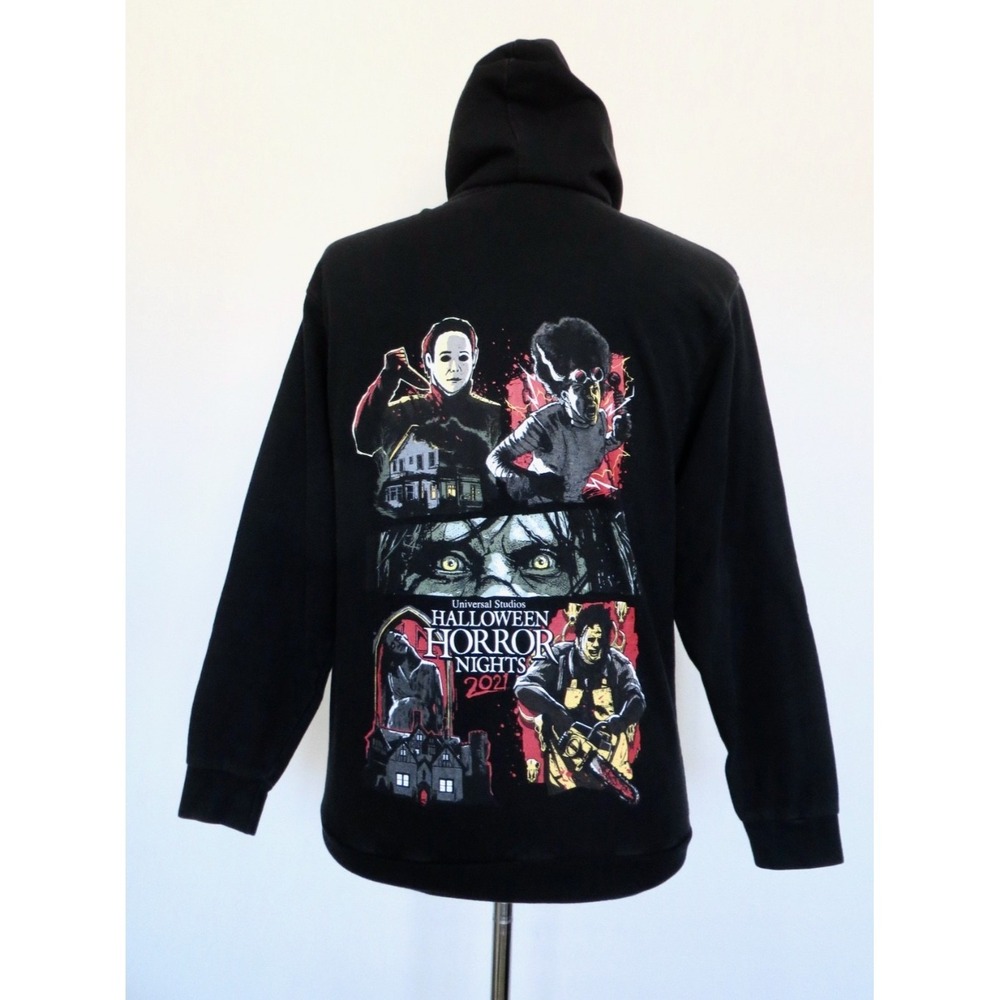 Universal Studios Halloween Horror Nights 2021 Zip Hoodie Jacket Black SZ M